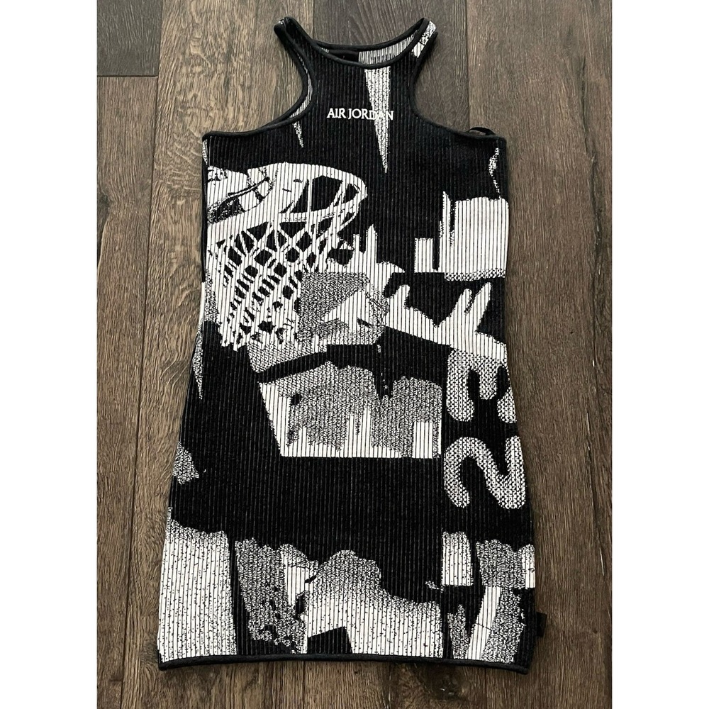 Nike Air Jordan Women's Knit Dress HJ0016-133 Sail Black White Medium Sports